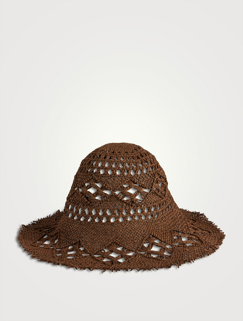 Herringbone-wool Monogram Embellished Bucket Hat