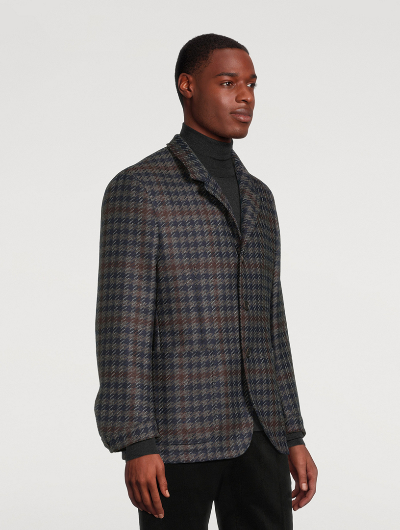 Houndstooth wool outlet blazer