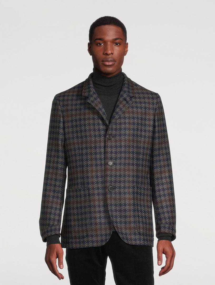 Wool And Cashmere Houndstooth Jacket