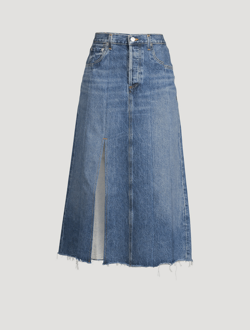 CITIZENS OF HUMANITY Raian Spliced Denim Midi Skirt | Holt Renfrew