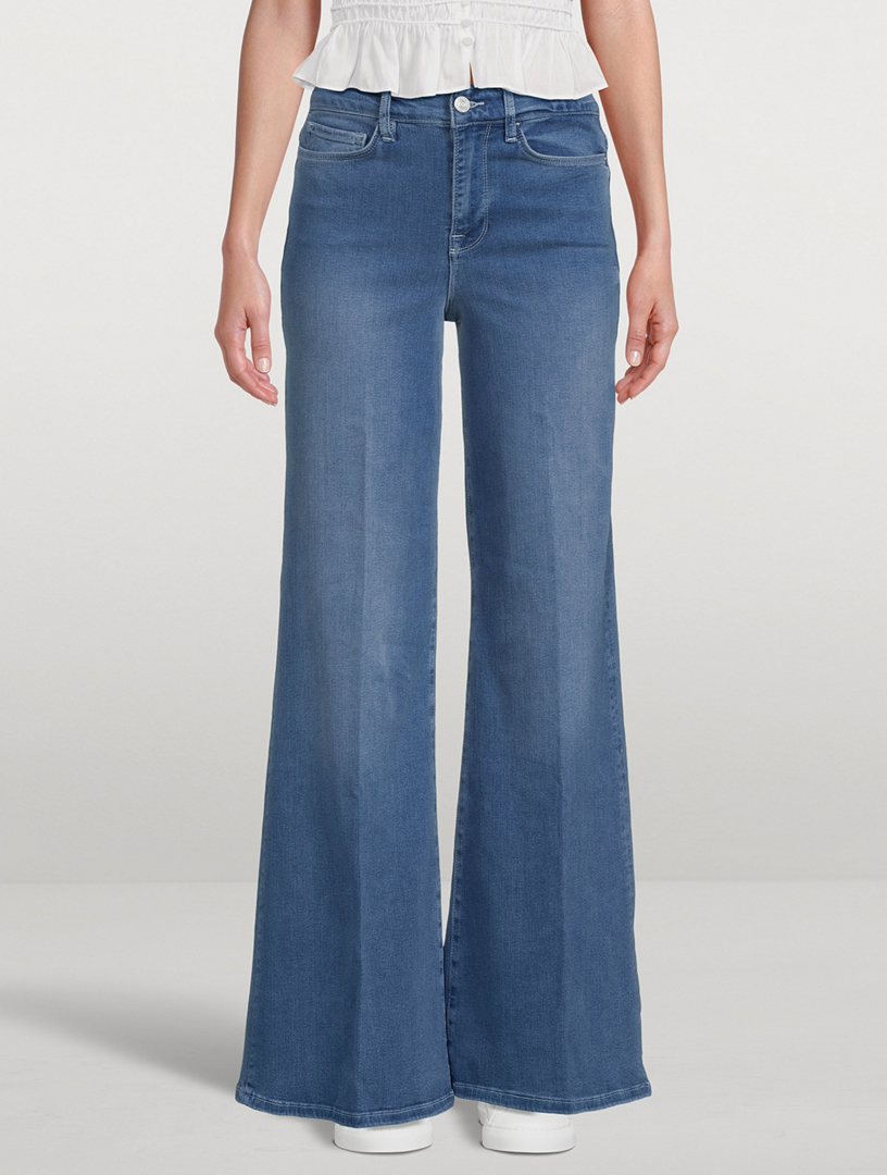 Denim wide leg palazzo pants sale