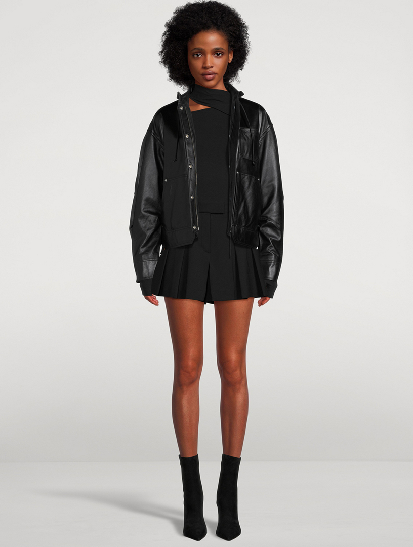 Helmut lang hooded leather on sale jacket