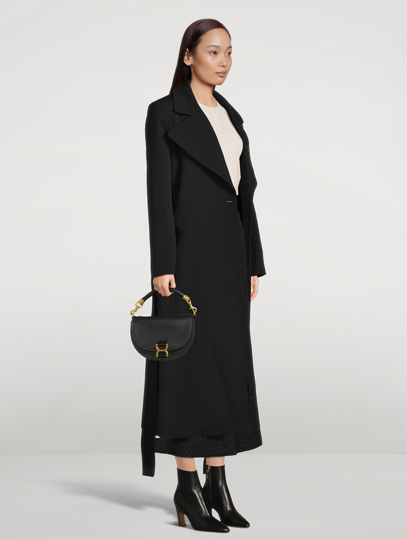 Belted Wool Gabardine Trench Coat