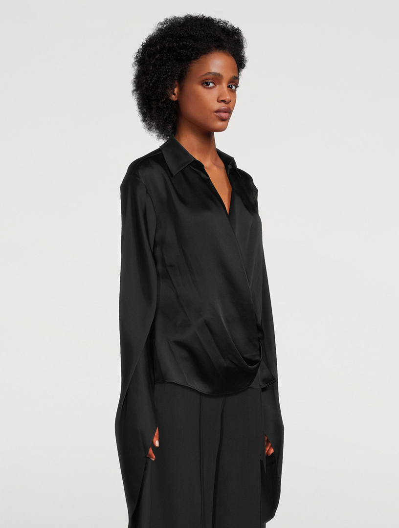 Paradisa Draped Satin Blouse