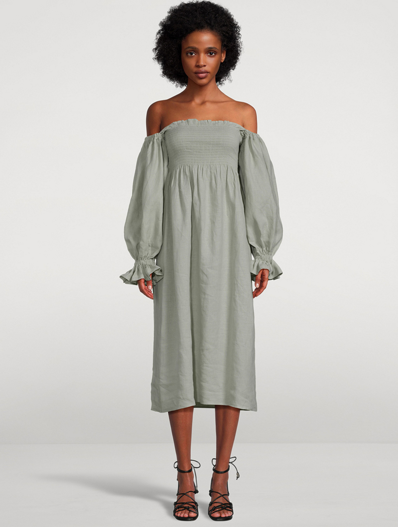 Atlanta Linen Dress in Light green