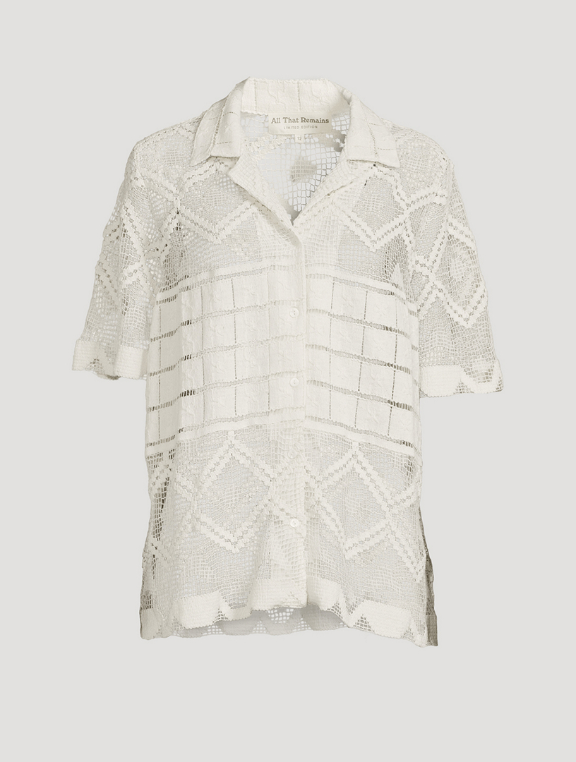 ALL THAT REMAINS Leaha Lace Short-Sleeve Shirt | Holt Renfrew