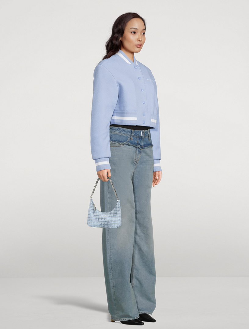 Moon Cut Out Small Denim Shoulder Bag in Blue - Givenchy