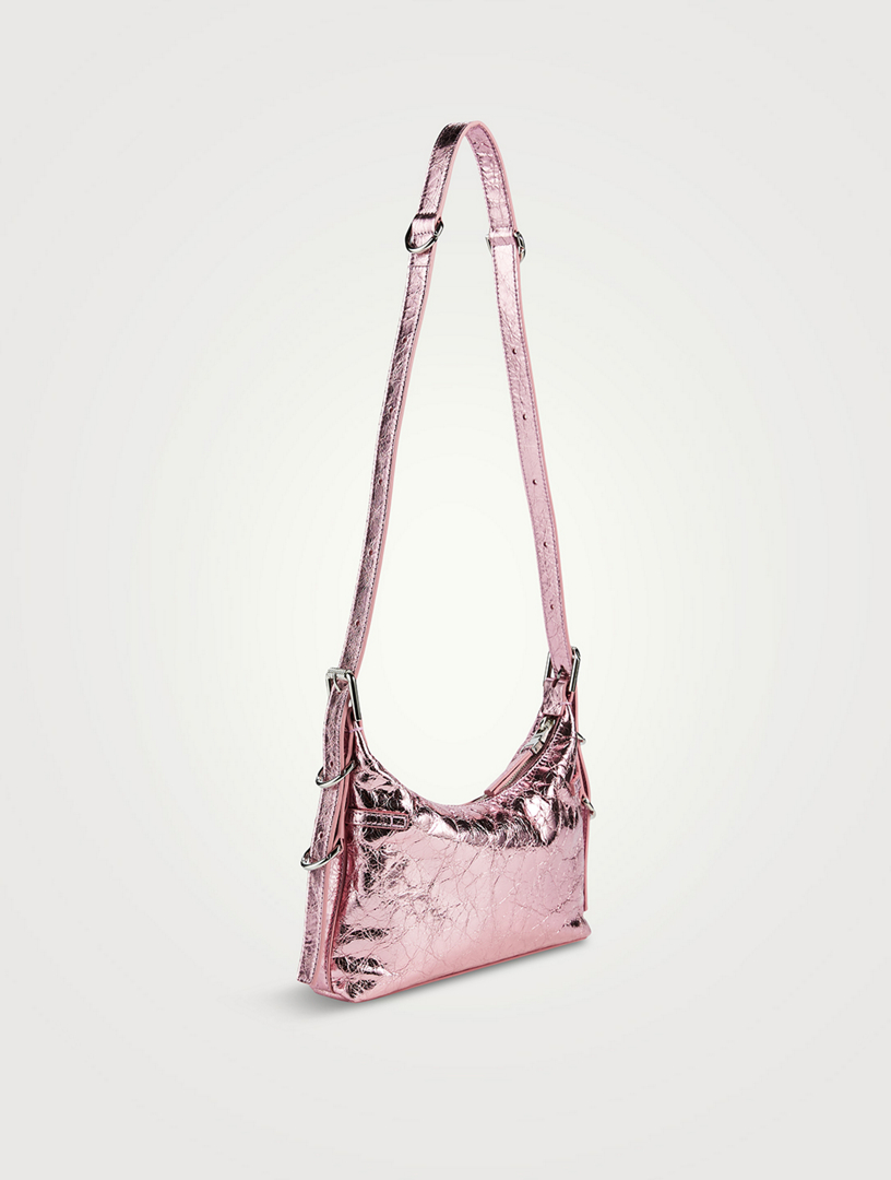 Voyou Medium Metallic Leather Shoulder Bag in Metallic - Givenchy