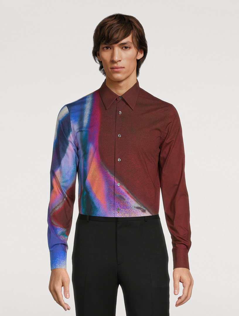 Cotton Shirt Luminous Flower Print