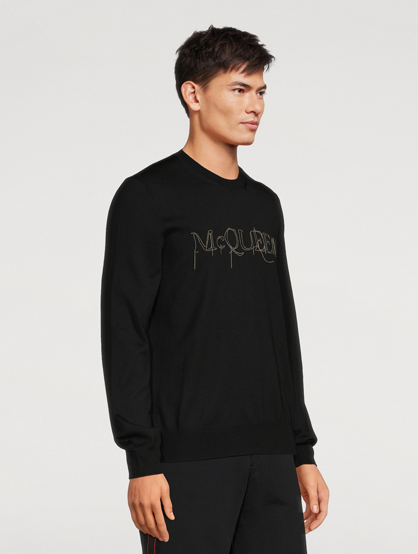 ALEXANDER MCQUEEN Wool Crewneck Sweater With Logo | Holt Renfrew