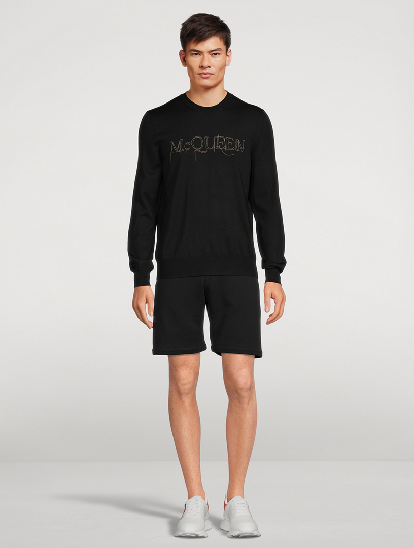 ALEXANDER MCQUEEN Wool Crewneck Sweater With Logo | Holt Renfrew