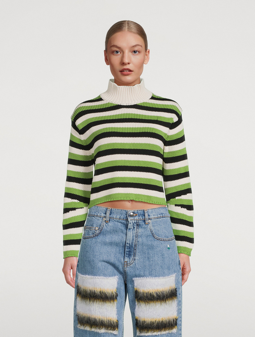 MARNI Stripe Jacquard Tie-Back Sweater | Holt Renfrew