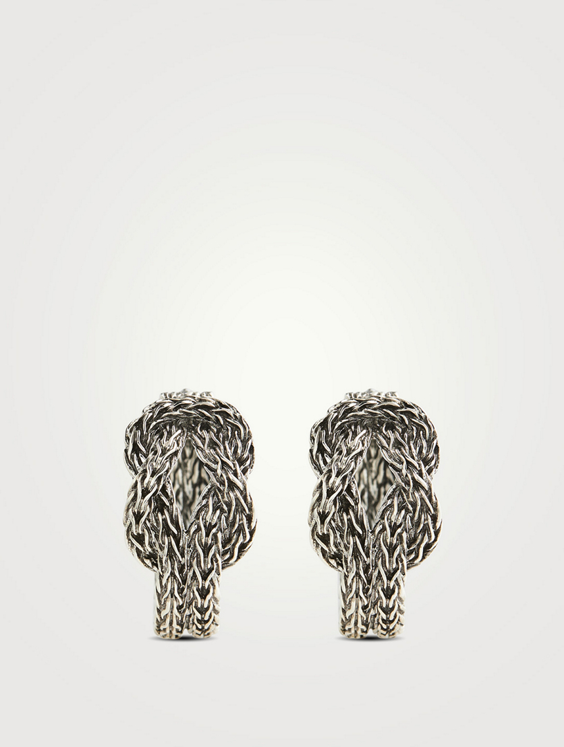 Love Knot Silver Hoop Earrings