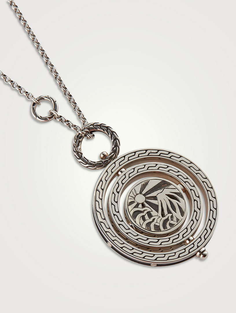 Moon Door Pendant Necklace With Pavé Sapphire