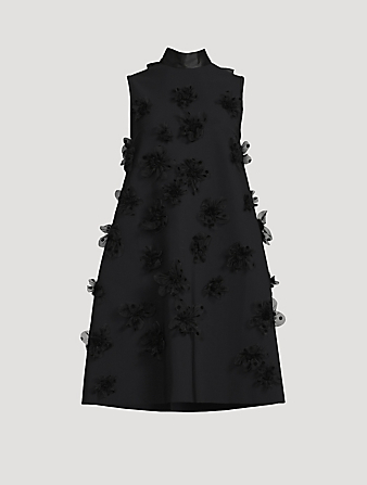 GRETA CONSTANTINE Robe tube Quince avec appliqués floraux  Noir