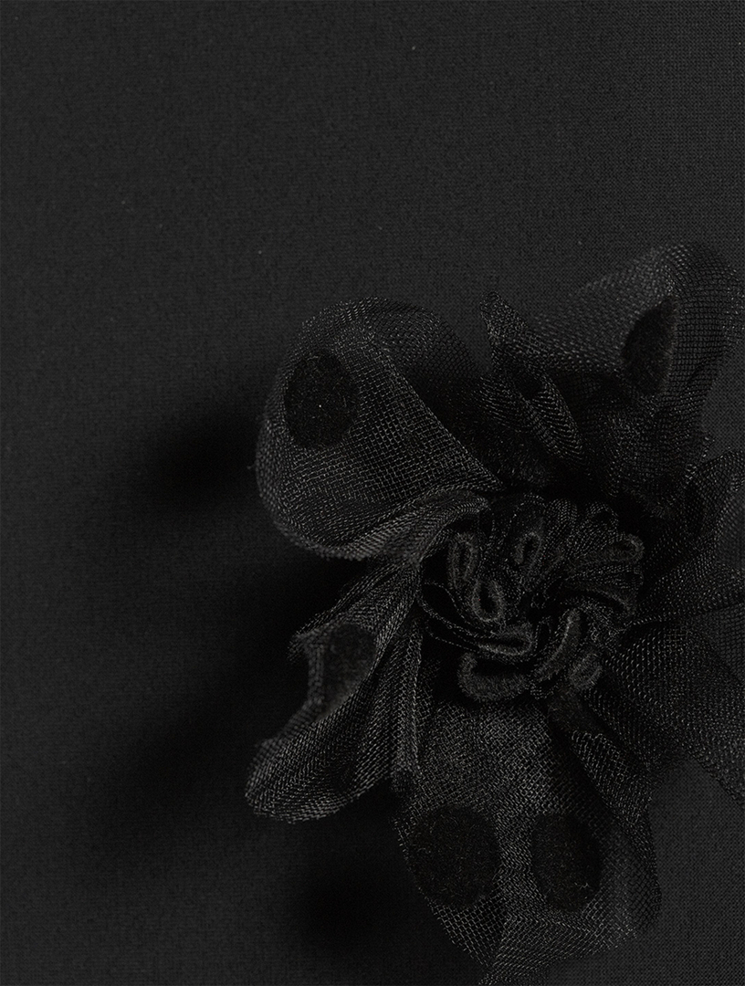GRETA CONSTANTINE Quince Shift Dress With Floral Appliqué  Black
