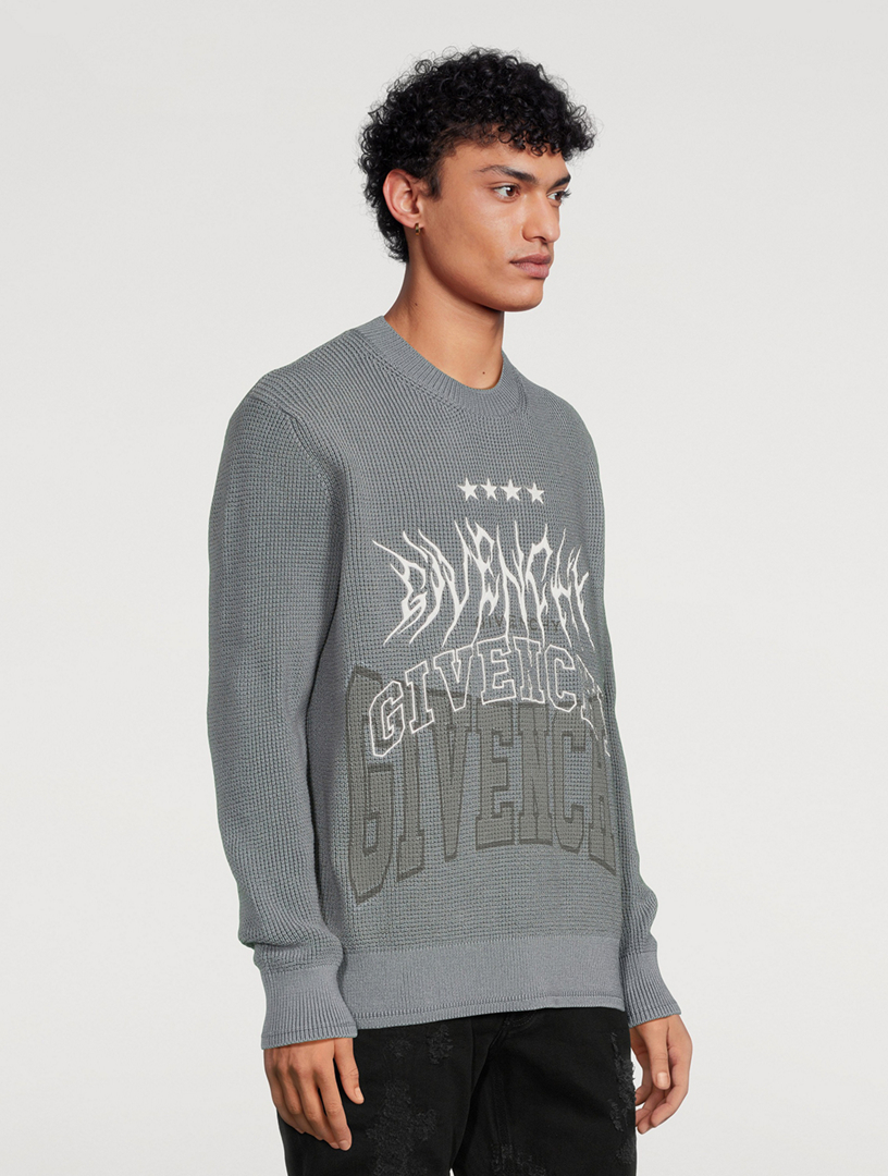 Embroidered Metal Logo Sweater