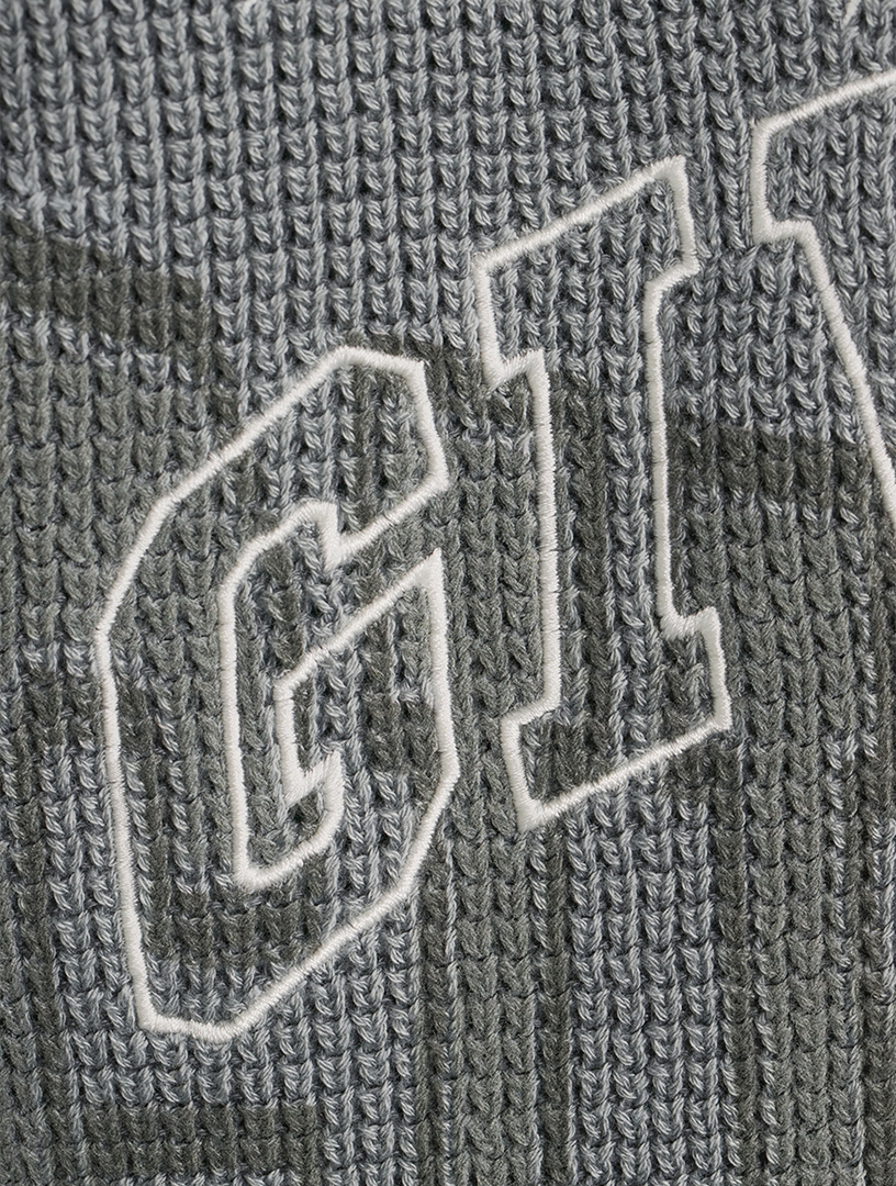 Embroidered Metal Logo Sweater