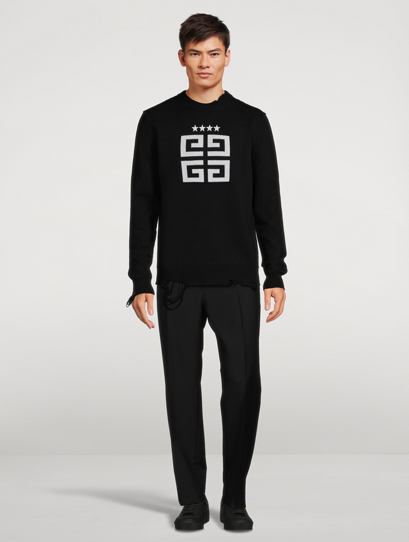 GIVENCHY Star Embroidered 4G Logo Crewneck Sweater Holt Renfrew