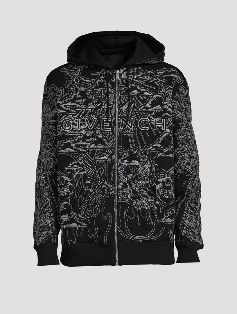GIVENCHY Base Classic Fit Zip Hoodie With Embroidered Logo Holt
