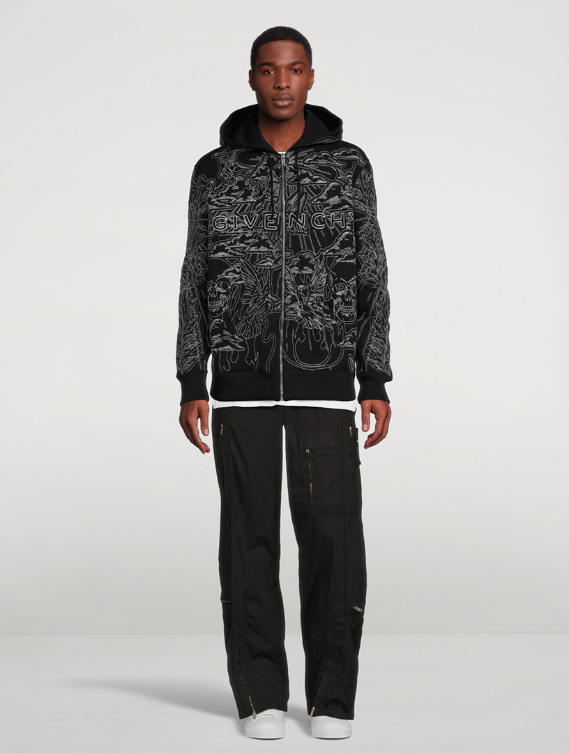 GIVENCHY Base Classic Fit Zip Hoodie With Embroidered Logo | Holt