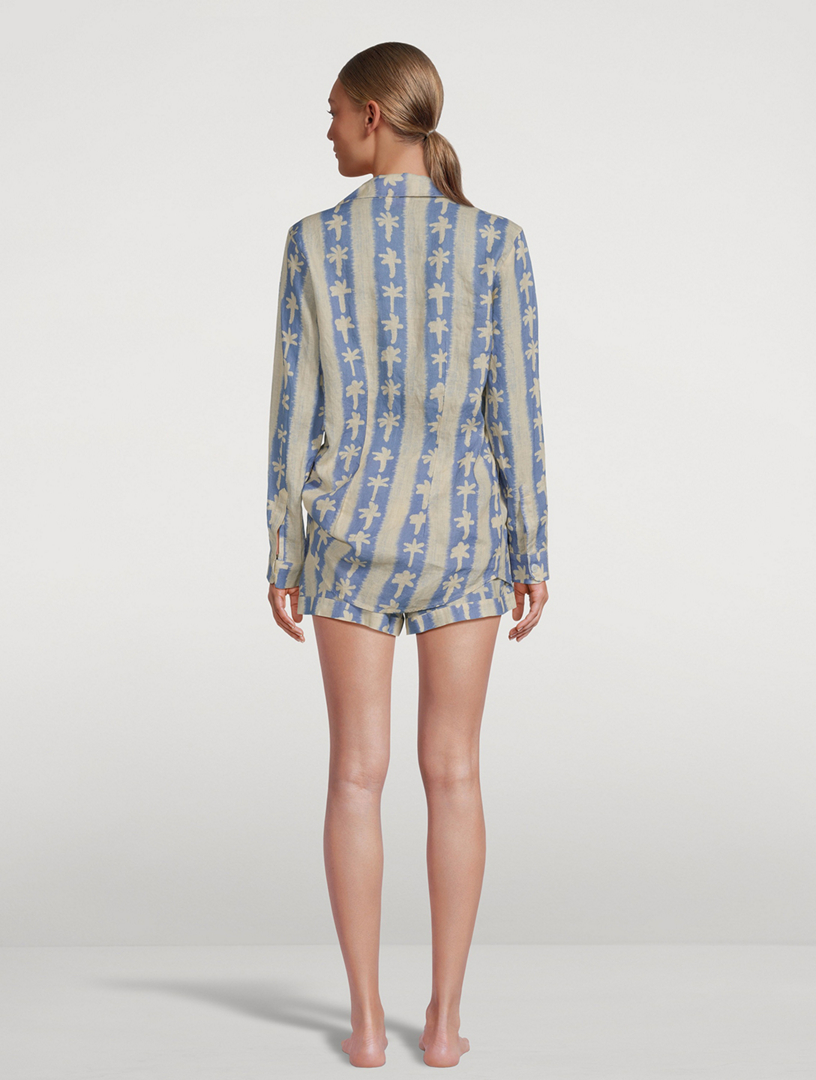 Signature Linen Set Palm Stripe