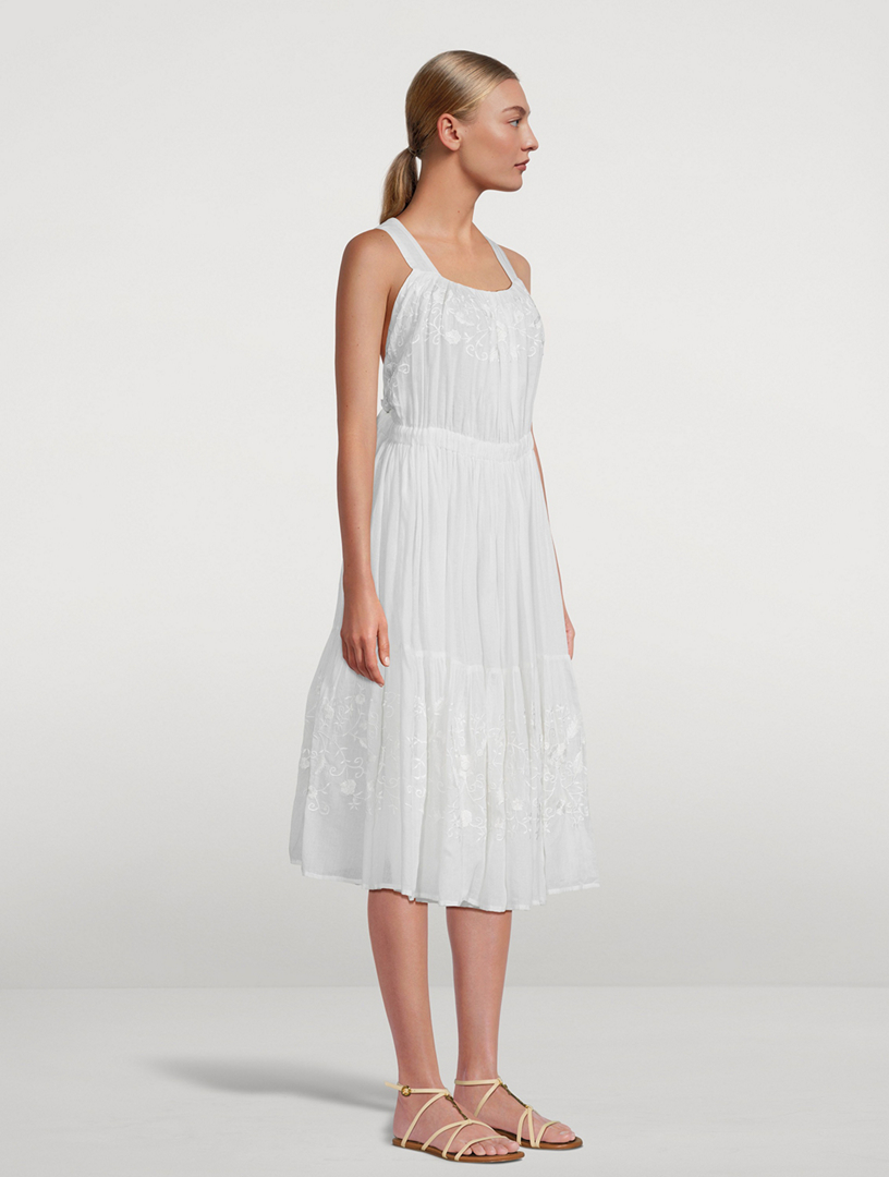 Be Th Embroidered Midi Dress