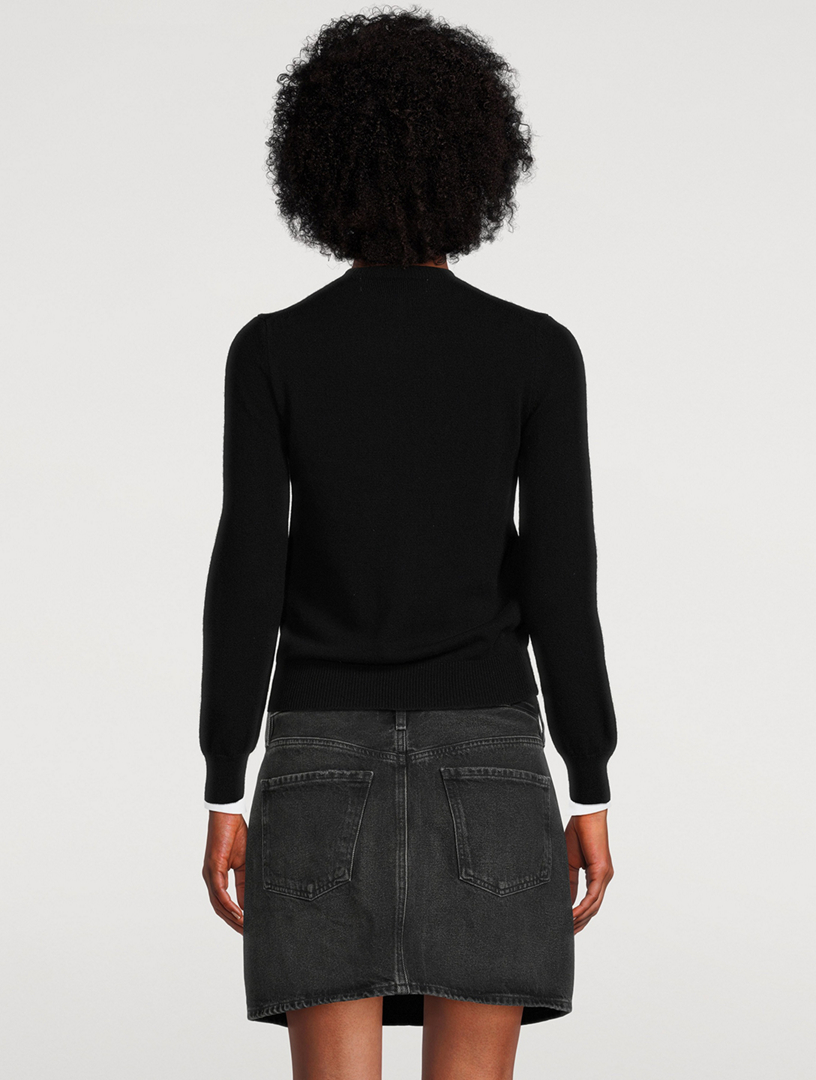 PLAY CDG: Unisex Round Neck Cardigan (BLACK) | DSMG E-SHOP