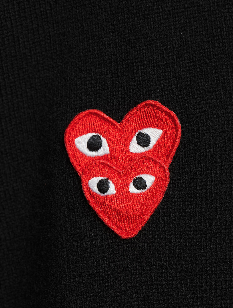 COMME DES GARÇONS PLAY Overlapping Hearts Wool Cardigan