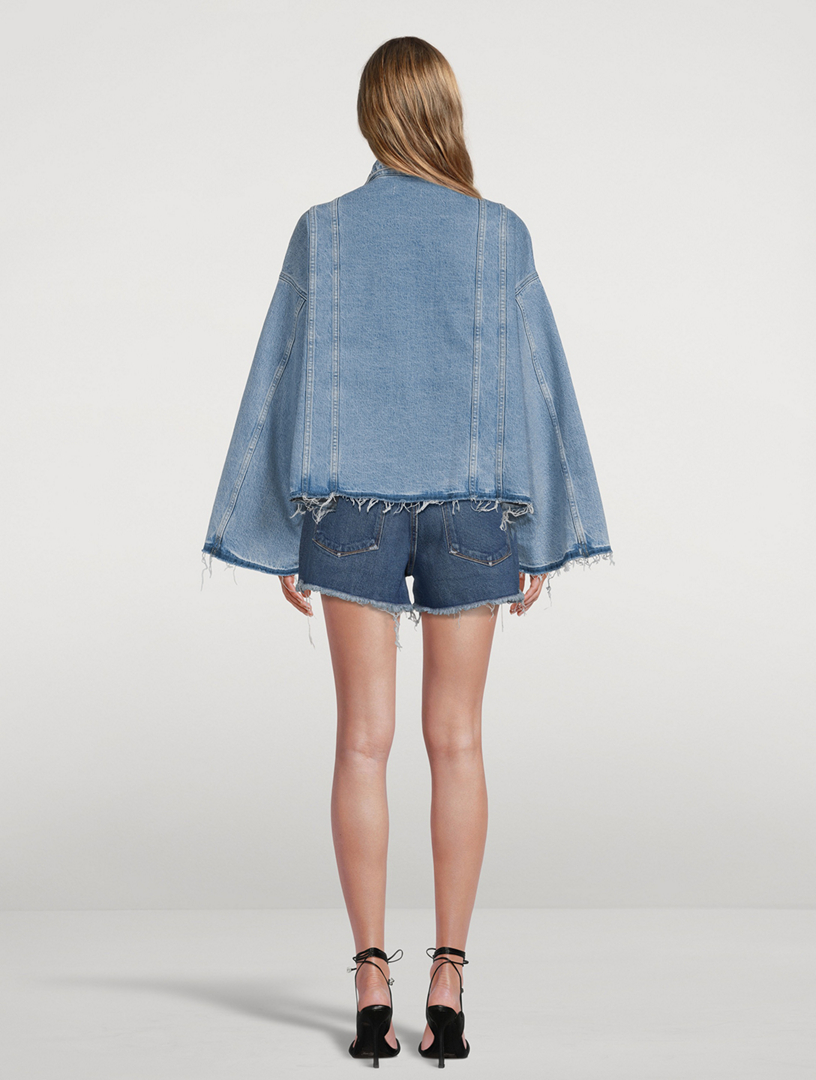 Poncho hot sale jean jacket