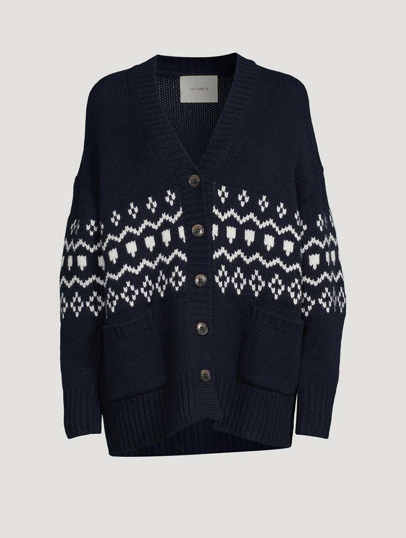 LISA YANG Greyson Fair Isle Cashmere Cardigan | Holt Renfrew