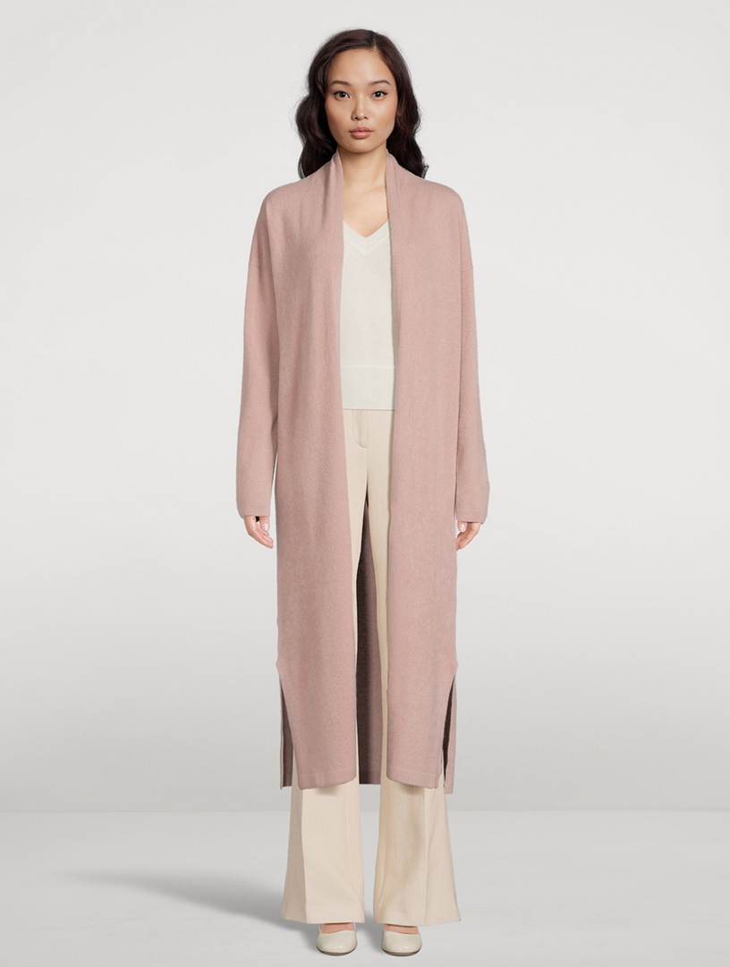 Cashmere Duster Cardigan with Side Slits