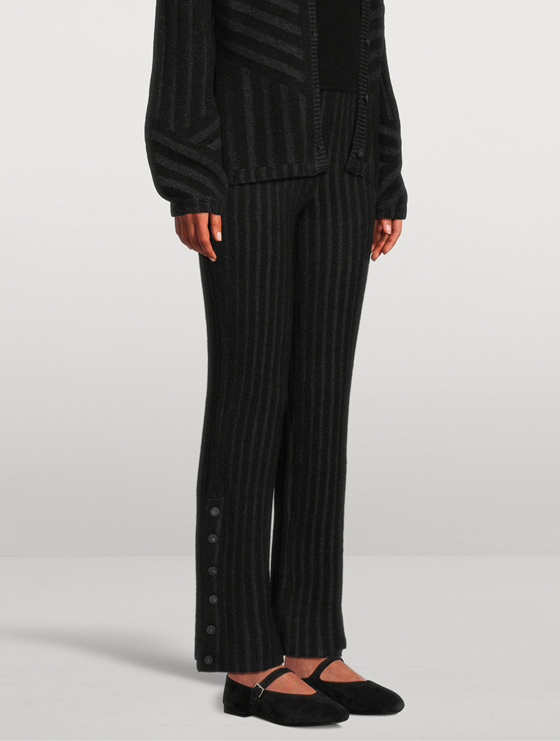 Wool Cashmere Pleat Knit Pants