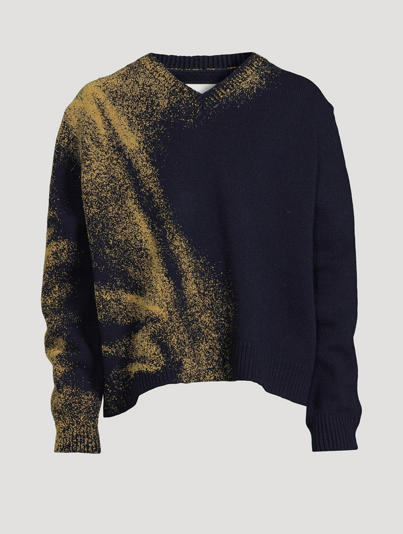 MAISON MARGIELA Sandstorm Wool V-Neck Sweater | Holt Renfrew