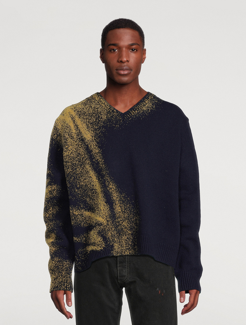 MAISON MARGIELA Sandstorm Wool V-Neck Sweater | Holt Renfrew