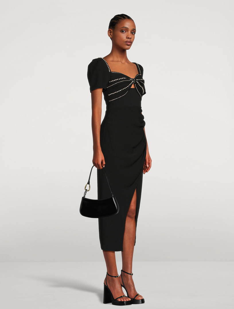 SELF-PORTRAIT Embellished Crepe Midi Dress | Holt Renfrew