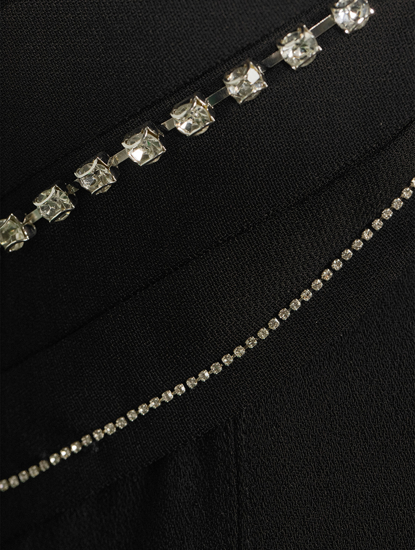 Embellished Crepe Midi Dress