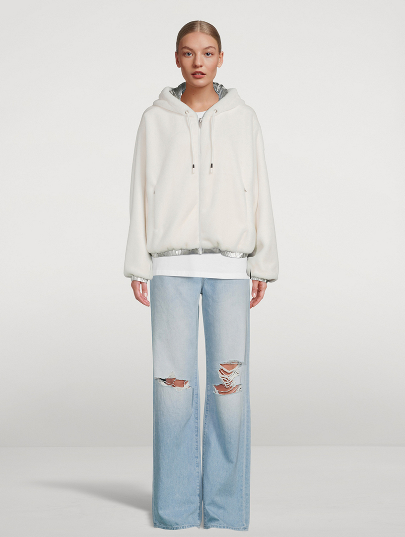 Eaton Reversible Metallic Faux Fur Hoodie