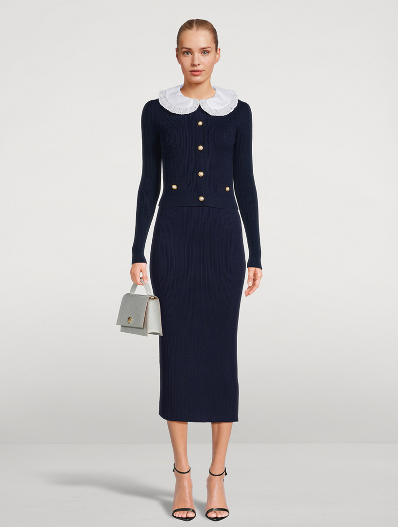 Ribbed Pencil Skirt