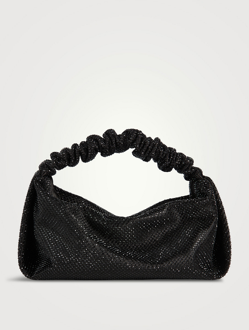 Mini Scrunchie Embellished Satin Shoulder Bag
