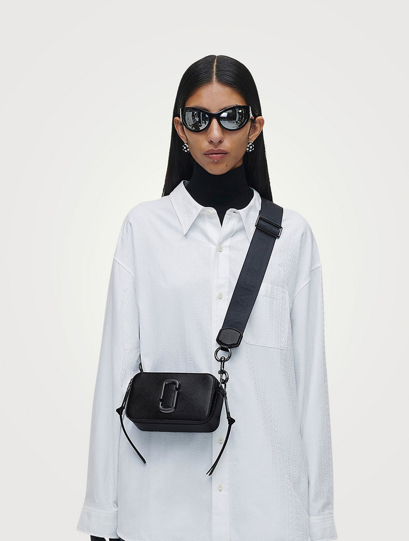 Shop Marc Jacobs Mini Snapshot Leather Chain Crossbody Bag