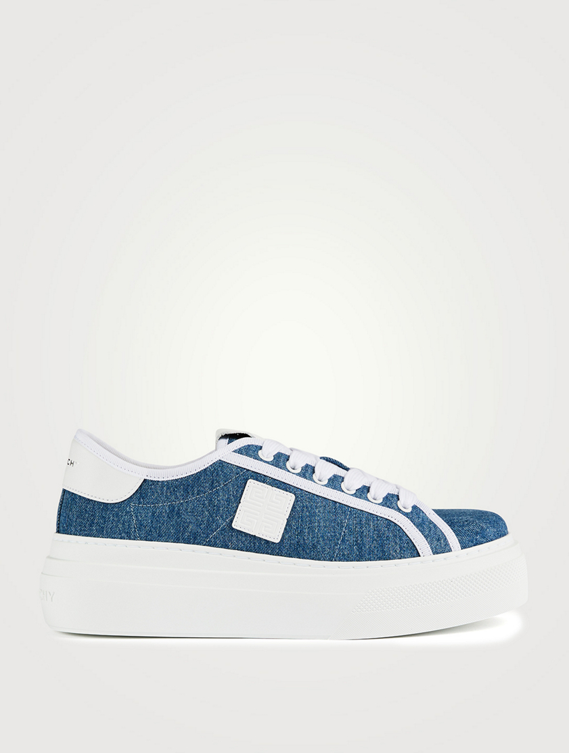 Denim store platform sneakers