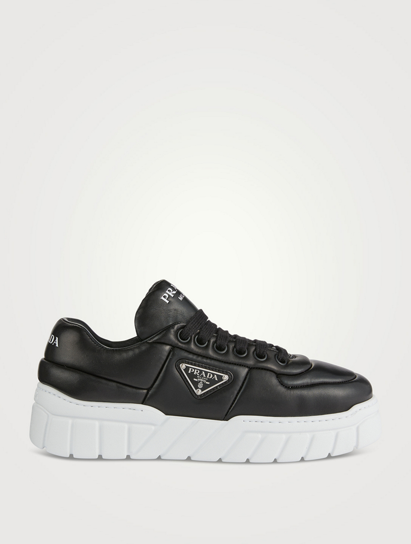 Padded Leather Platform Sneakers