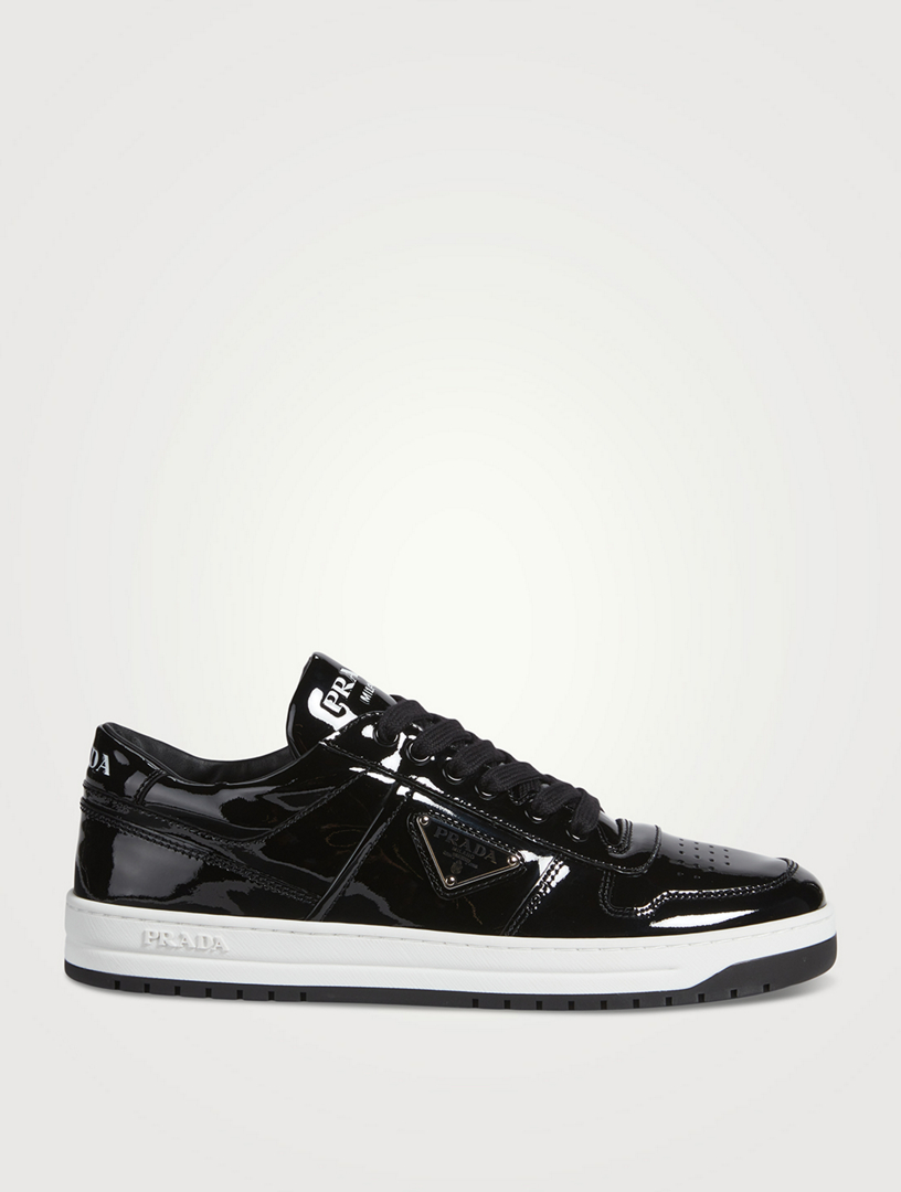 Womens black patent prada on sale trainers