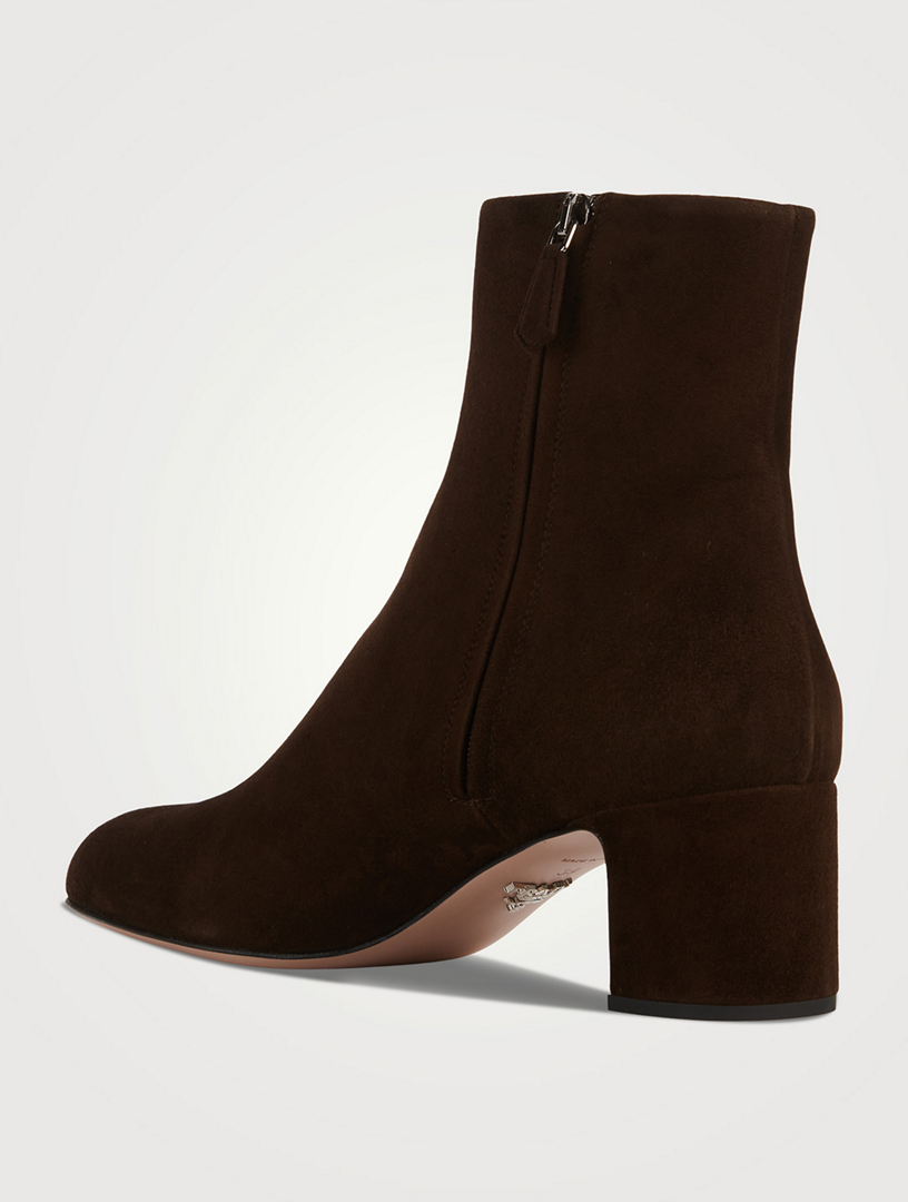 Prada black suede on sale booties