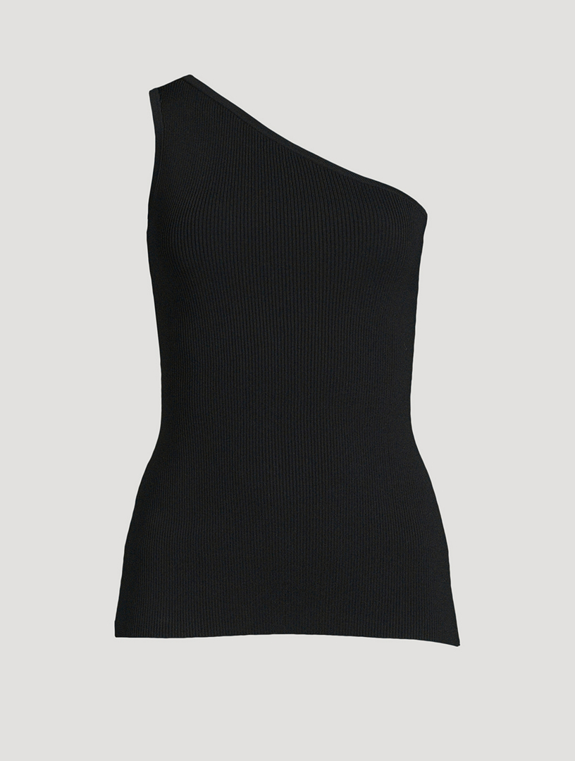 One-Shoulder Ribbed Top