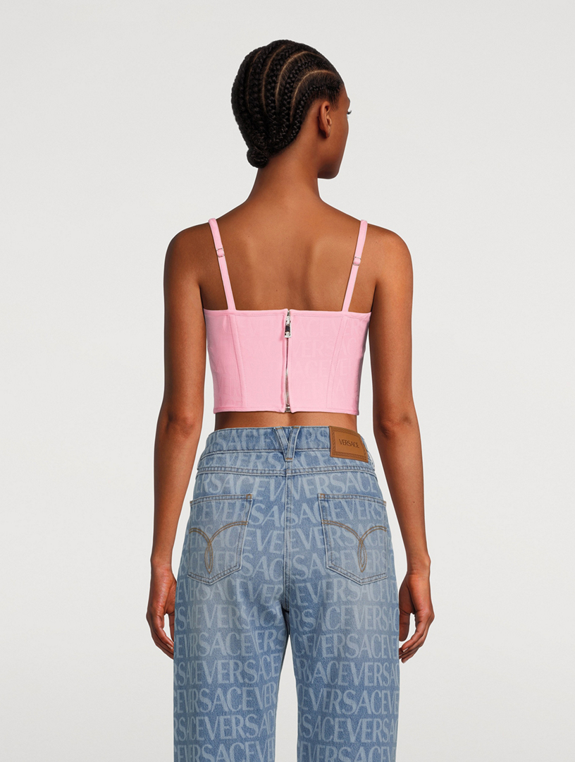 Versace Allover Wool Corset Top