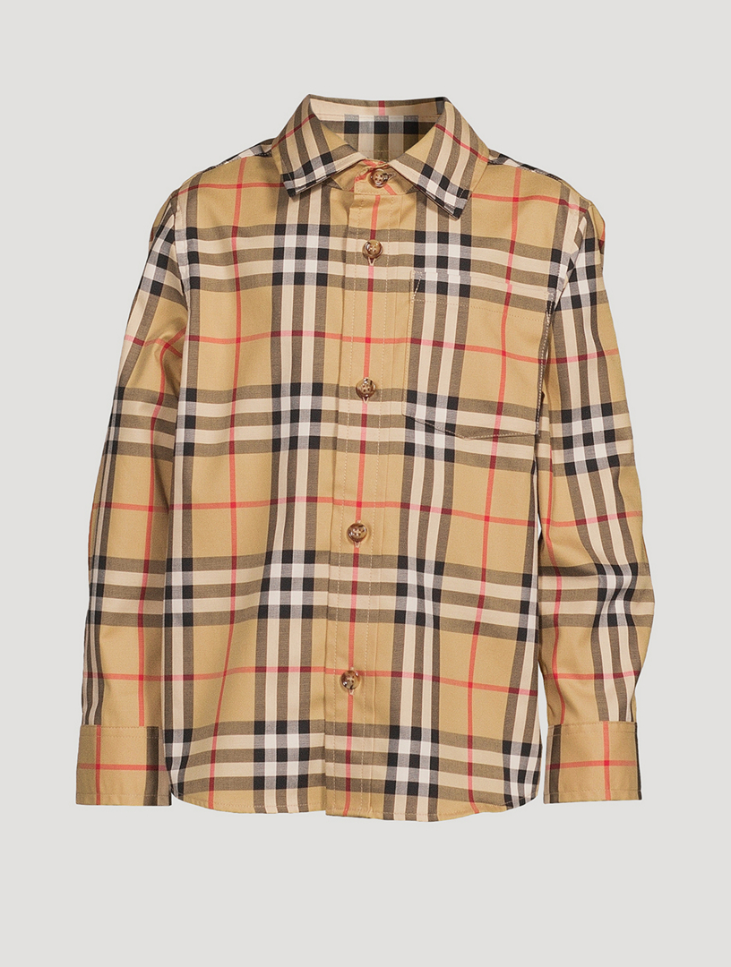 Burberry scribble store check cotton shirt