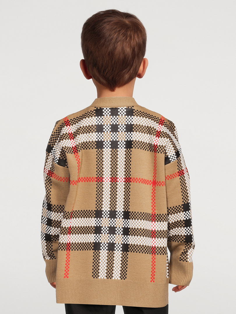Check Wool Cardigan