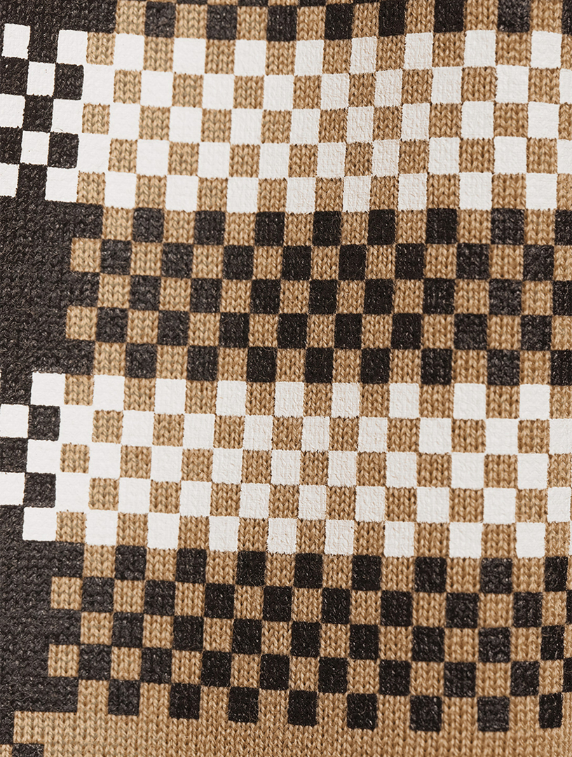 Check Wool Cardigan